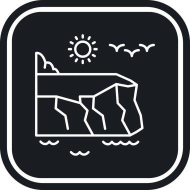 Bir göl simgesinin vektör illüstrasyonu