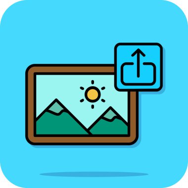 Bir dağ simgesinin vektör illüstrasyonu