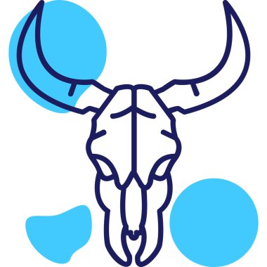 Hayvan bufalo hayvan ikonu ile doldurulmuş - taslak biçimi