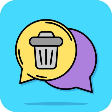 Çöp kutusu vektör renk simgesi