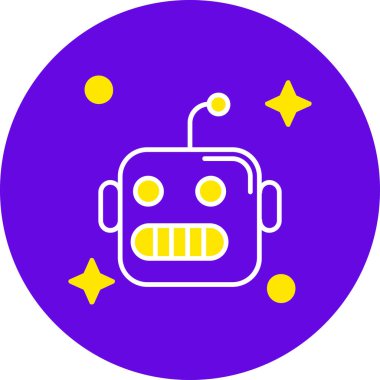 robot. Web simgesi basit illüstrasyon
