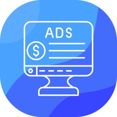 reklam reklamları ana hatlarıyla doldurulmuş ikon