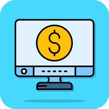 para dolar düz simge, vektör, illüstrasyon, nakit para