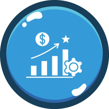 iş büyüme vektörü kabartma renk simgesi