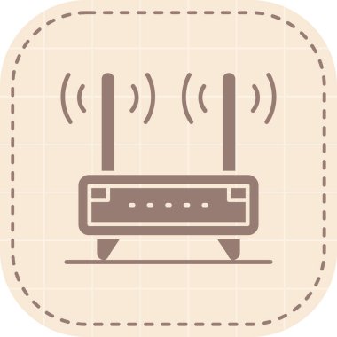 router simgesi. Web için kablosuz vektör simgelerinin düz çizimi.