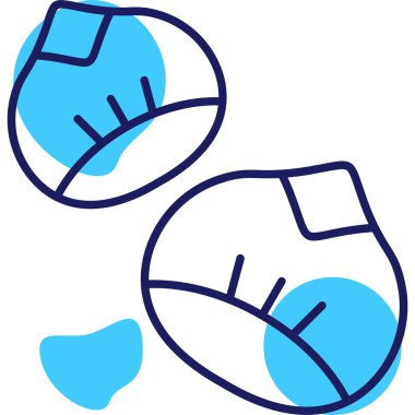 El çizimi karikatür mavi eldiven