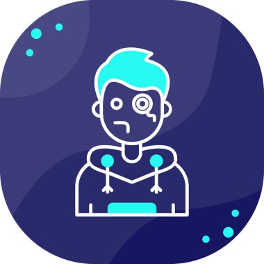 üzgün adam simgesi, vektör illüstrasyonu beyaz üzerinde izole