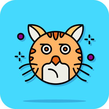 Sevimli komik kedi ikonu. vektör illüstrasyonu