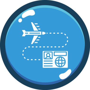 Uçak seyahat simgesi, basit vektör çizimi