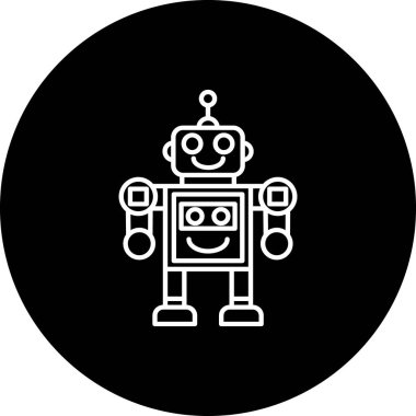 robot. Web simgesi basit illüstrasyon