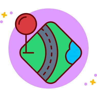 Harita simgesi, vektör illüstrasyonu