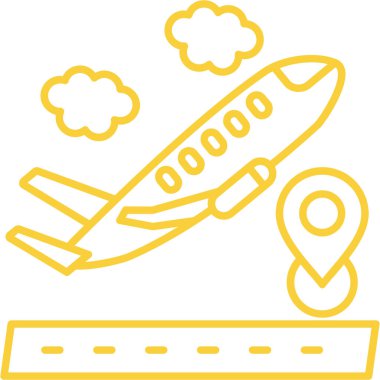 Havaalanı uçak simgesi taslak biçimi