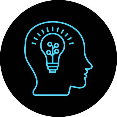 Beyin vektör simgesi. Bu düz sembol mavi ve beyaz renkler kullanıyor, beyaz arkaplanda izole edilmiş..