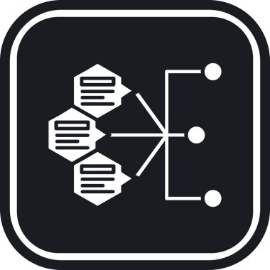 Düz biçimli blockchain vektör simgesi