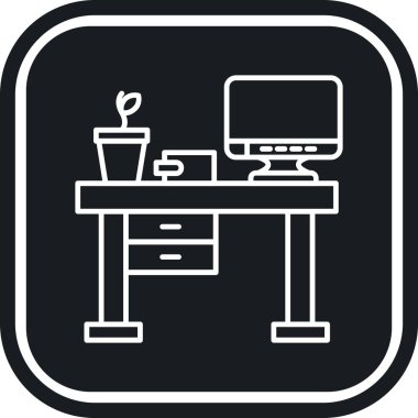 masa ve dizüstü bilgisayar vektör simgesi