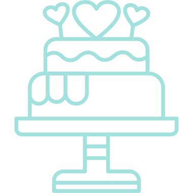 doğumgünü pastası ince çizgi simgesi