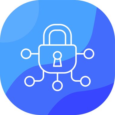 Asma kilit. Web simgesi basit illüstrasyon