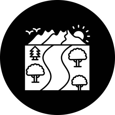 Orman ikonu vektör illüstrasyonu