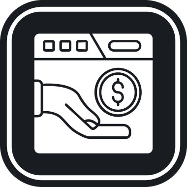 Dolar işareti simgesi olan para makinesi, basit tasarım