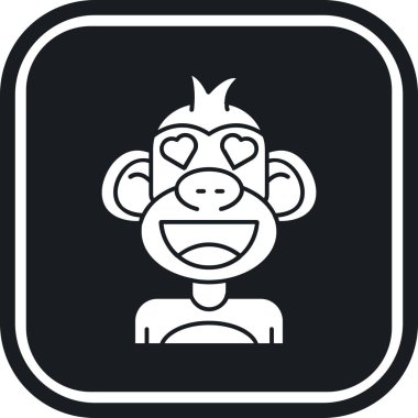 Maymun. Web simgesi basit illüstrasyon