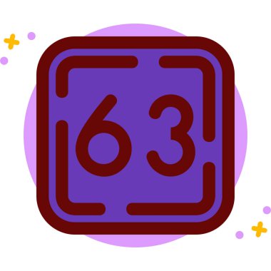 Beyaz arkaplanda izole edilmiş modaya uygun düz biçimli 6 numaralı simge