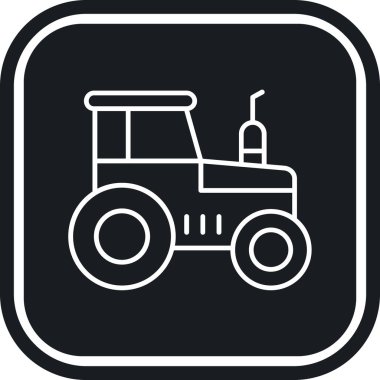 Traktör simgesi, vektör illüstrasyonu