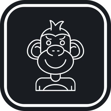 maymun ikon vektör illüstrasyonu