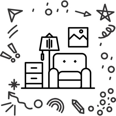 bir televizyonun çizgi simgesi, vektör illüstrasyonu