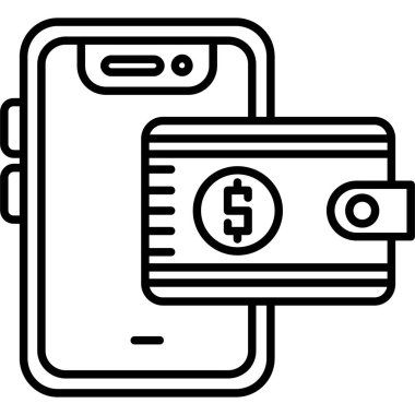 cüzdan para simgesi vektör illüstrasyonu