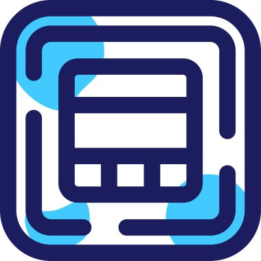 Bir kredi kartının mavi ve beyaz ikonunun vektör çizimi