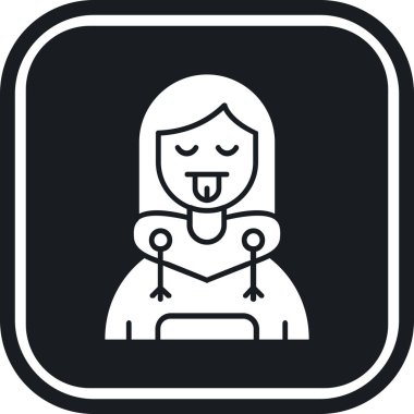 Kadın. Web simgesi basit illüstrasyon