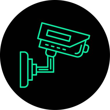 CCTV kamera simgesi, vektör illüstrasyonu