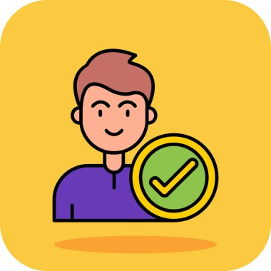 Simge, vektör illüstrasyonunu kontrol et