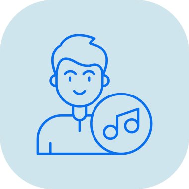 Not defteri satır ikon vektör illüstrasyonuna sahip şarkıcı