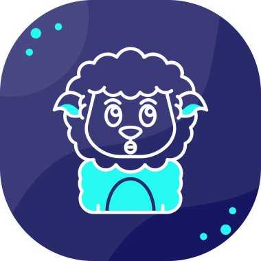 Mavi çizgi koyun simgesi beyaz arkaplanda izole edilmiş. Koyun sembolü Hayvan işareti. vektör.