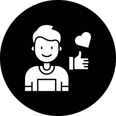 Moda tarzında izole edilmiş mutlu adam simgesi