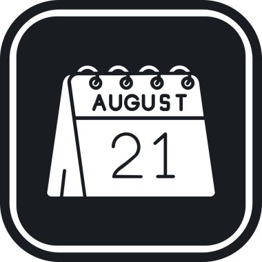 Takvim Ağustos kabartma vektör simgesi tasarımı