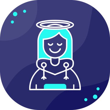 Mavi arkaplanda izole edilmiş ikondaki çizgi cadısı. Cadılar bayramın kutlu olsun. Cadılar bayramı partin kutlu olsun. Renkli taslak konsepti. vektör.