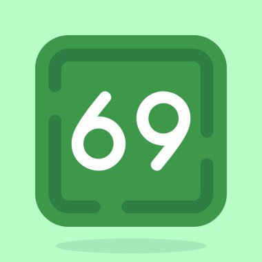 6 numaralı vektörün düz simgesi