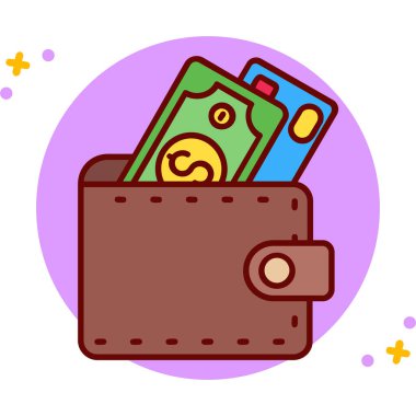 cüzdan ikonu vektör illüstrasyonu