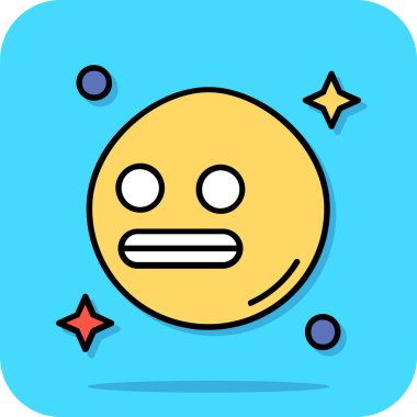 Mavi gözlü bir uzaylının vektör çizimi ve koyu arkaplanda bir yıldız..