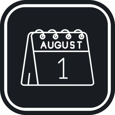 Ağustos takvimi ikon vektör illüstrasyon tasarımı