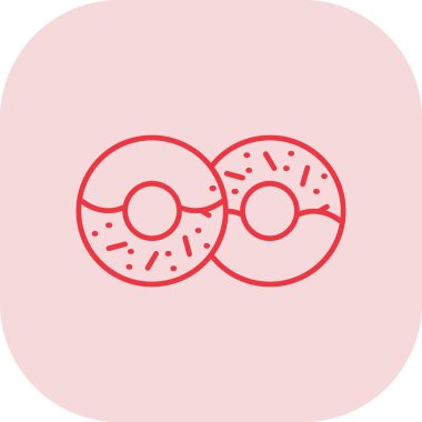 Tatlı çörek çizgisi ikonu, tatlı, tatlı ve çörek, tatlı çörek ikonu vektör grafikleri, beyaz arka planda doğrusal desen, 10 birim.