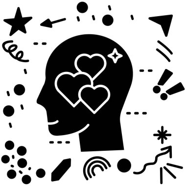 düşünce simgesi tasarımı, vektör illüstrasyonu