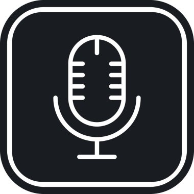 Beyaz arkaplanda mikrofon simgesi izole edildi