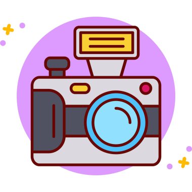 kamera fotoğrafçılık simgesi, vektör illüstrasyonu