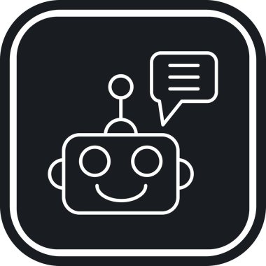 Robot sohbet simgesi, vektör illüstrasyonu
