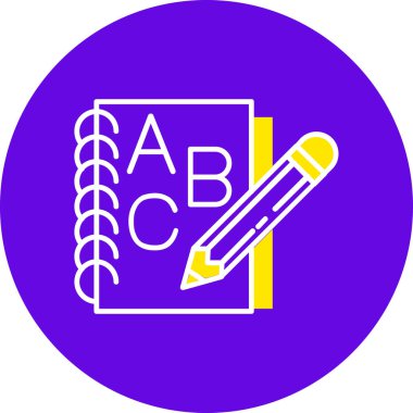 Eğitim ve okul konseptinin vektör illüstrasyon simgesi.