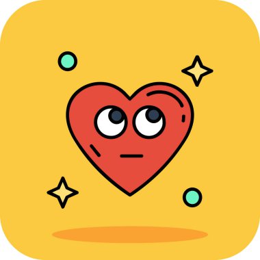 Kalp ikonu vektör illüstrasyonu