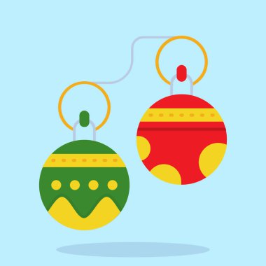 Noel topları simgesi düz tasarım